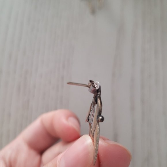 $120 Handmade Sterling Silver Olive Branch Stud Earrings Made in Greece - Picture 6 of 7